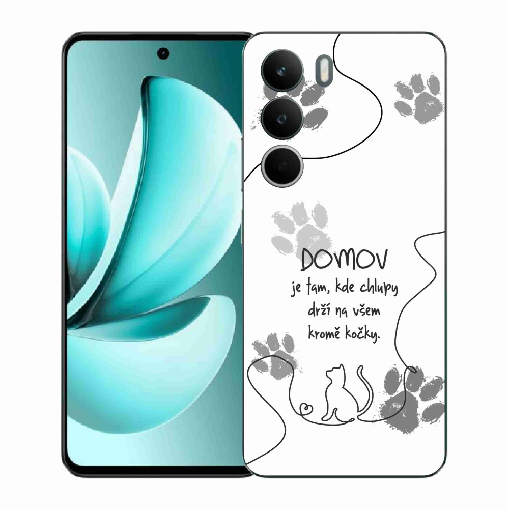 Gél borító mmCase a Realme C71 készülékhez - macska motívum fehér háttérrel