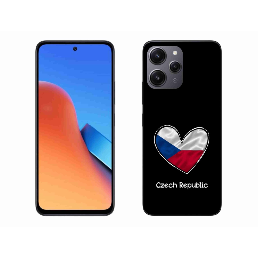 Gél borító mmCase a Xiaomi Redmi 12-hez - szív zászló fekete háttérrel