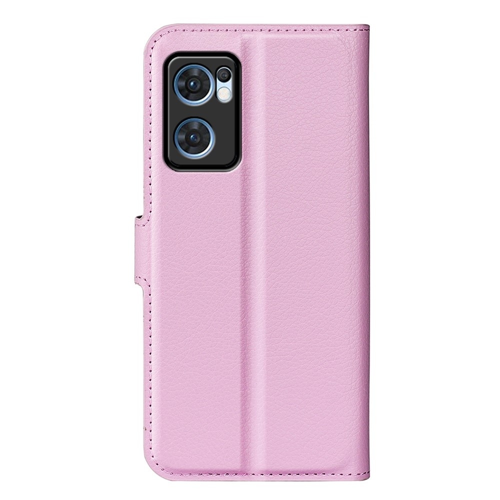 Litchi könyv tok Oppo Find X5 Lite-hoz - rózsaszín