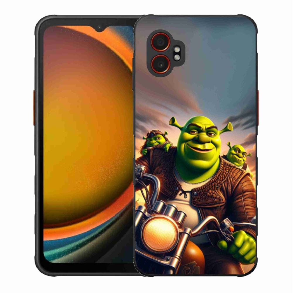 Zselés borítás mmCase Samsung Galaxy Xcover 7 Pro - Shrek egy motorkerékpárral