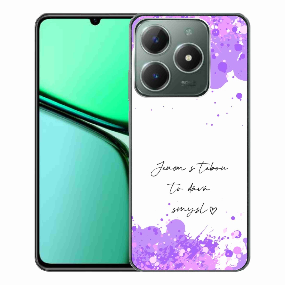 Gél borító mmCase a Realme C61 készülékhez - szerelmes szöveg fehér háttérrel