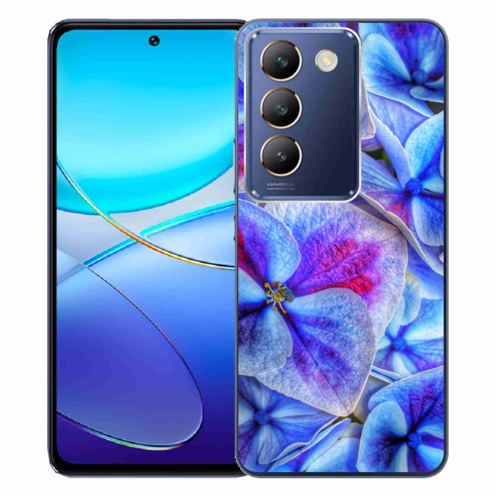 Gél védőhuzat mmCase a Vivo V40 SE 4G/5G készülékhez - kék virágok 1