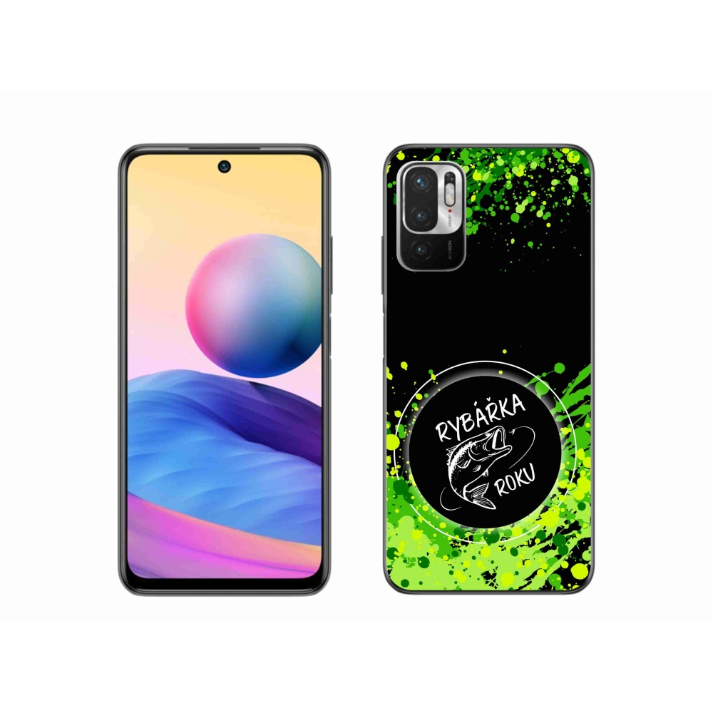 Gél borító mmCase a Xiaomi Redmi Note 10 5G-hez - az év horgásza fekete háttérrel