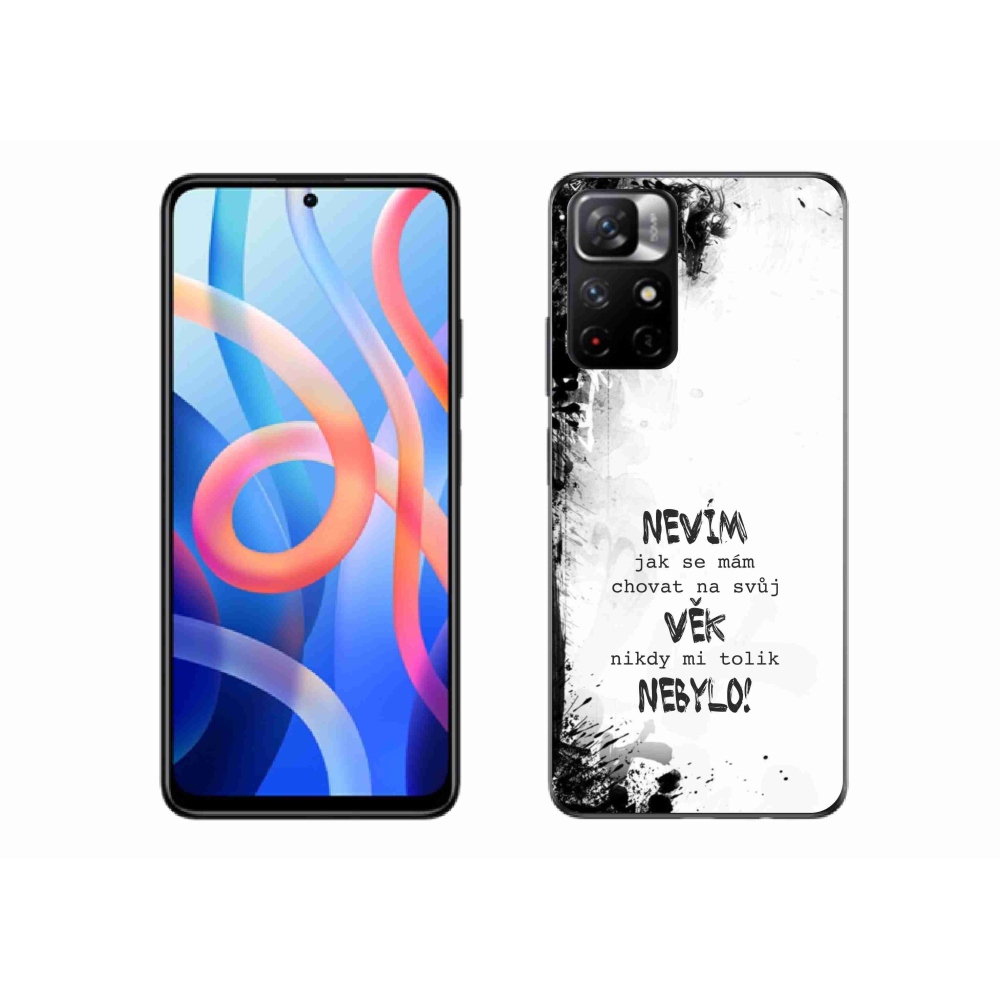 Gél borító mmCase a Xiaomi Redmi Note 11S 5G-hez - vicces szöveg 14 fehér háttérrel