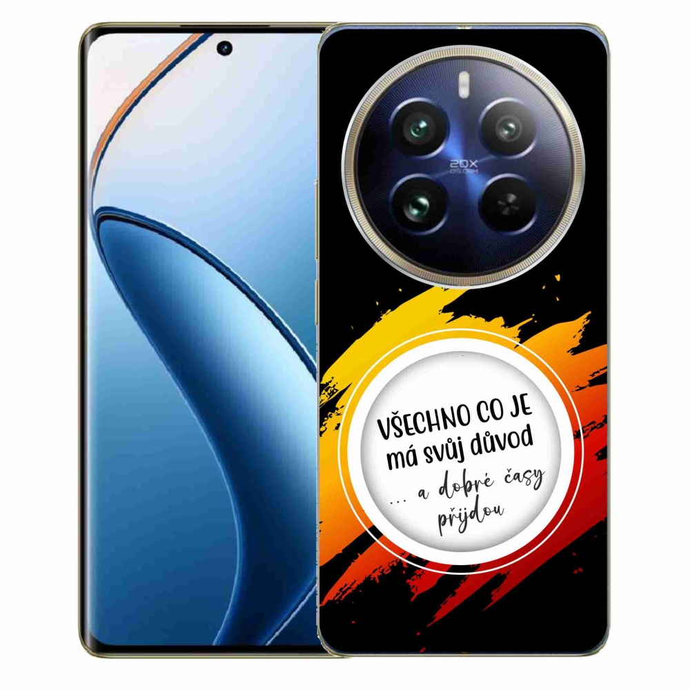 Gél borítás mmCase a Realme 12 Pro 5G/12 Pro+ 5G - idézet 3 fekete háttérrel