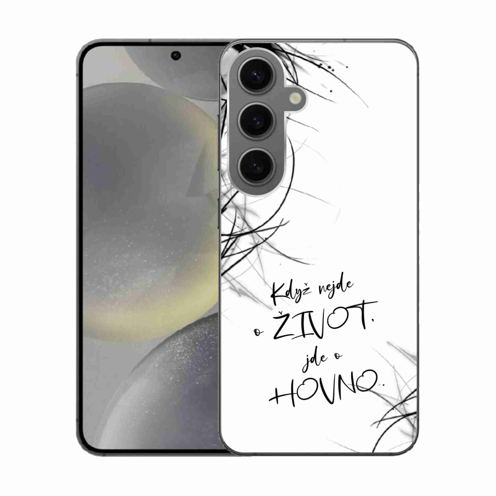 Gél borító mmCase Samsung Galaxy S24 készülékhez - vicces szöveg 16 fehér háttér