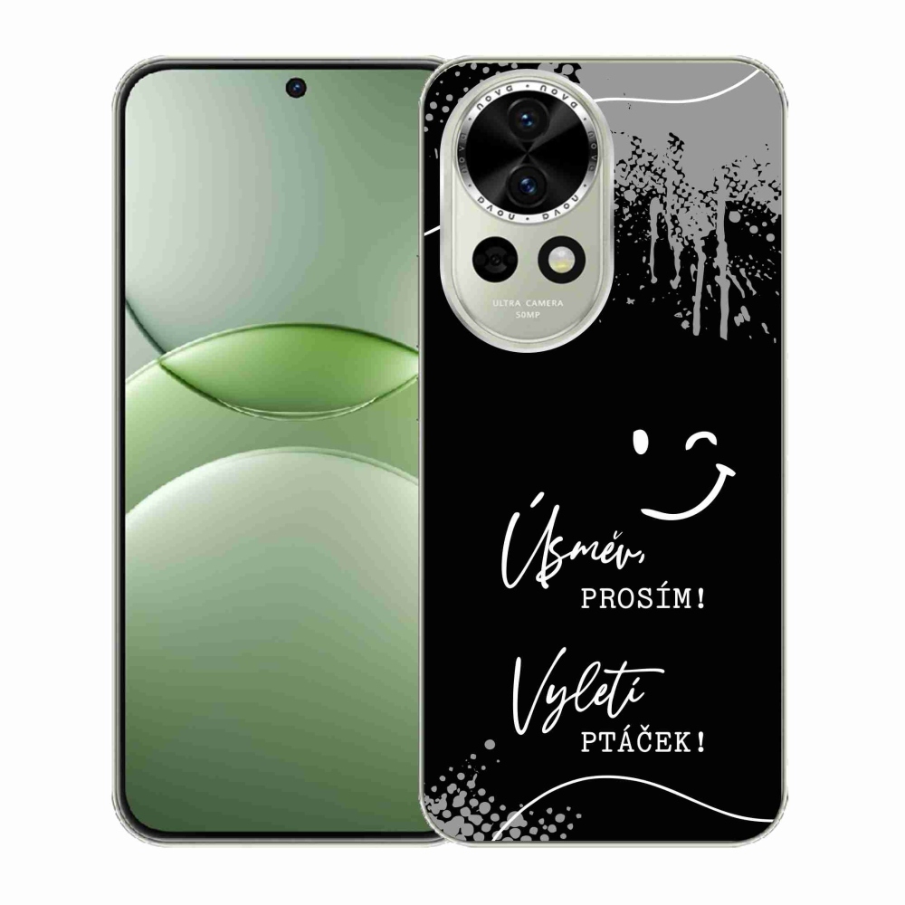 Gél borító mmCase a Huawei Nova 13 5G készülékhez - vicces szöveg 4 fekete háttérrel