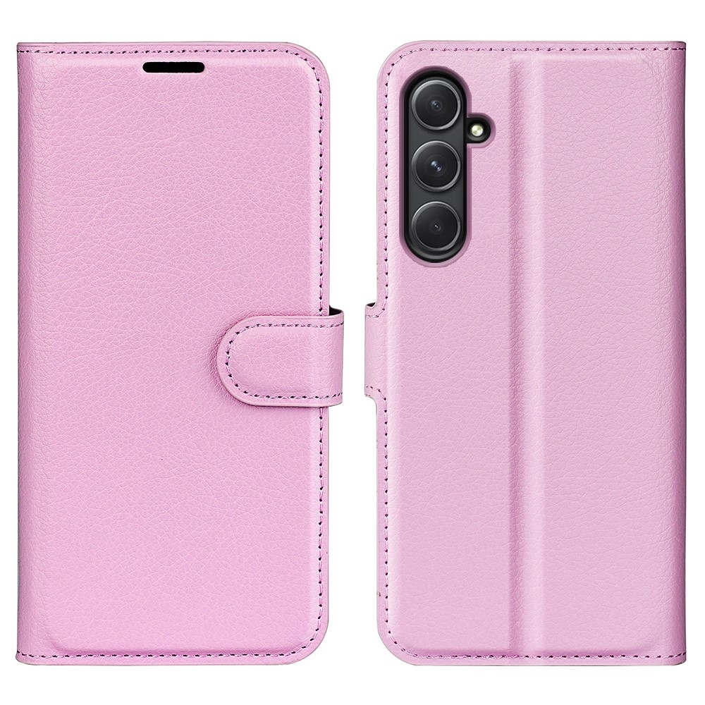 Litchi könyv tok Samsung Galaxy A55 5G - rózsaszínű