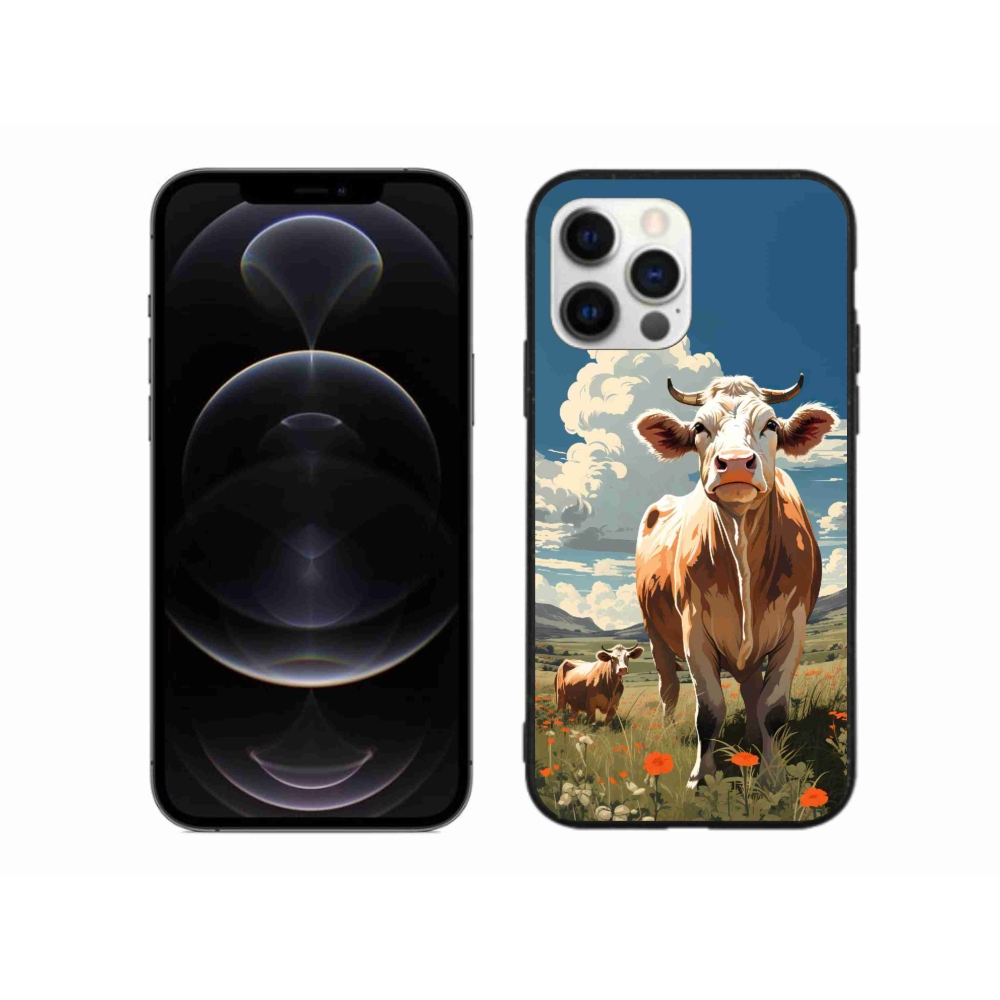 Zselés borítás mmCase iPhone 12 Pro Max készülékhez - tehenek a réten