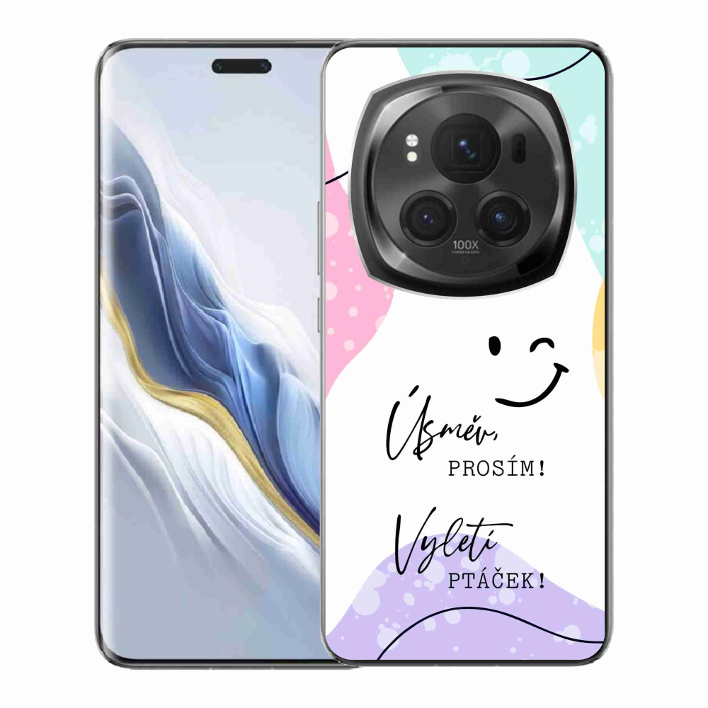 Gél borító mmCase a Honor Magic 6 Pro 5G készülékhez - vicces szöveg 4 fehér háttérrel