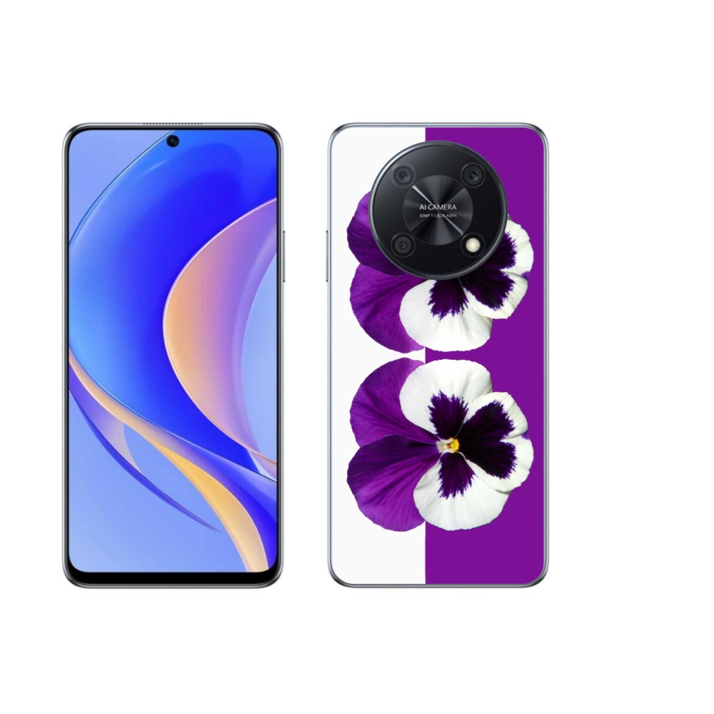 Gél borító mmCase a Huawei Nova Y90 készülékhez - lila és fehér virág
