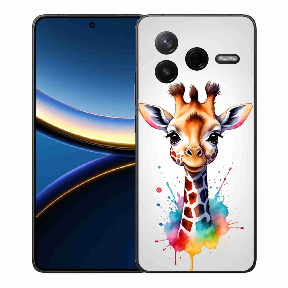 Gél borítás mmCase a Xiaomi Poco F7 Pro számára - zsiráf 1