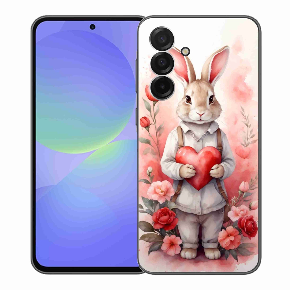 Zselés borítás mmCase Samsung Galaxy A36 5G - nyúl szívvel