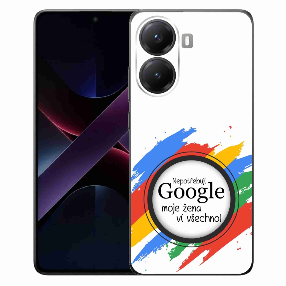 Gél borító mmCase a Xiaomi Poco X7 Pro 5G-n - a nő mindent tud fehér háttérrel