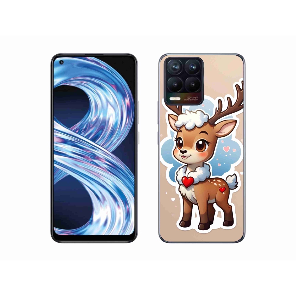 Gél borítás mmCase a Realme 8 Pro készülékhez - rajzfilm rénszarvas