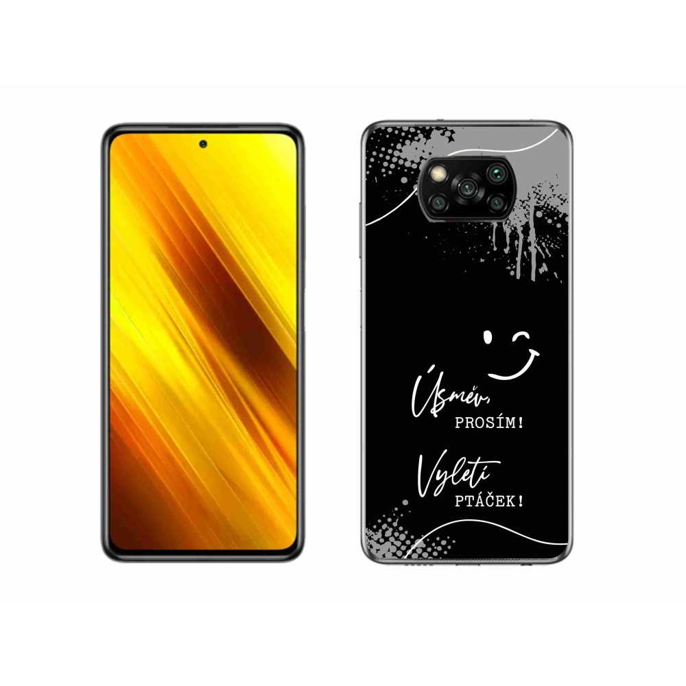 Gél borító mmCase a Xiaomi Poco X3 Pro számára - vicces szöveg 4 fekete háttérrel