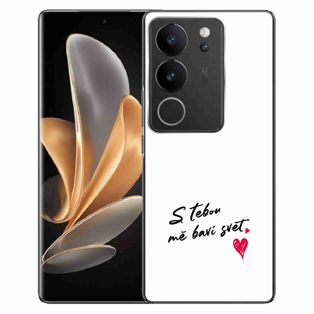 Gél borító mmCase a Vivo V29 5G-n - szerelmes szöveg 1 fehér háttér