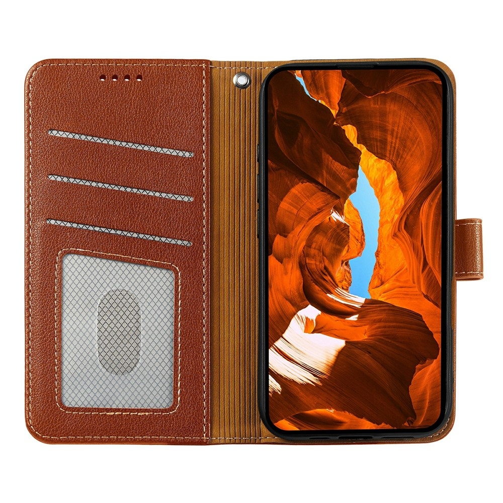 Csatos könyvtáska Xiaomi Redmi 15 5G - barna színben