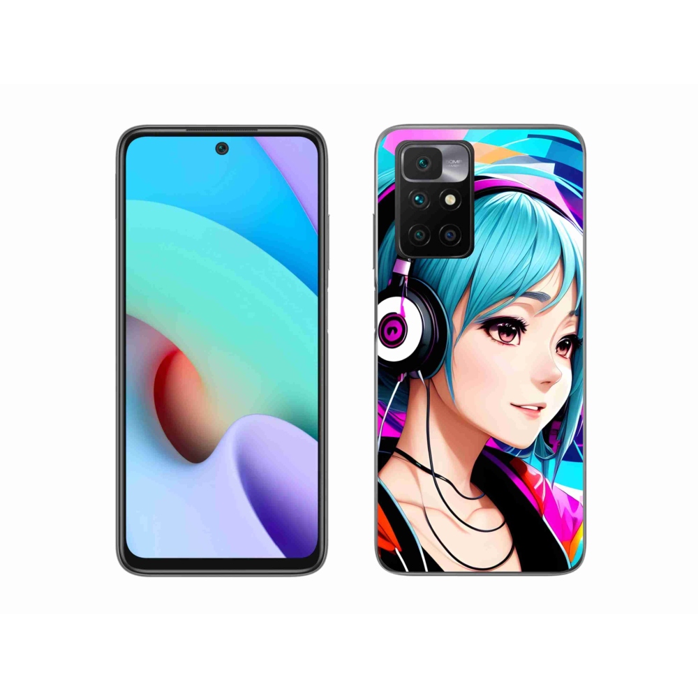 Gél borítás mmCase a Xiaomi Redmi 10/Redmi 10 (2022) - lány fejhallgatóval
