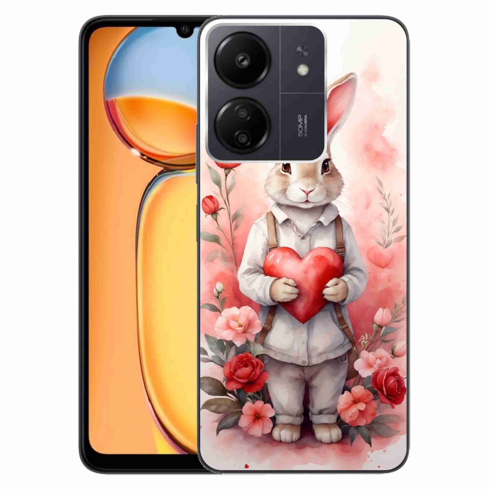 Gél borítás mmCase a Xiaomi Poco C65/Redmi 13C - nyúl szívvel