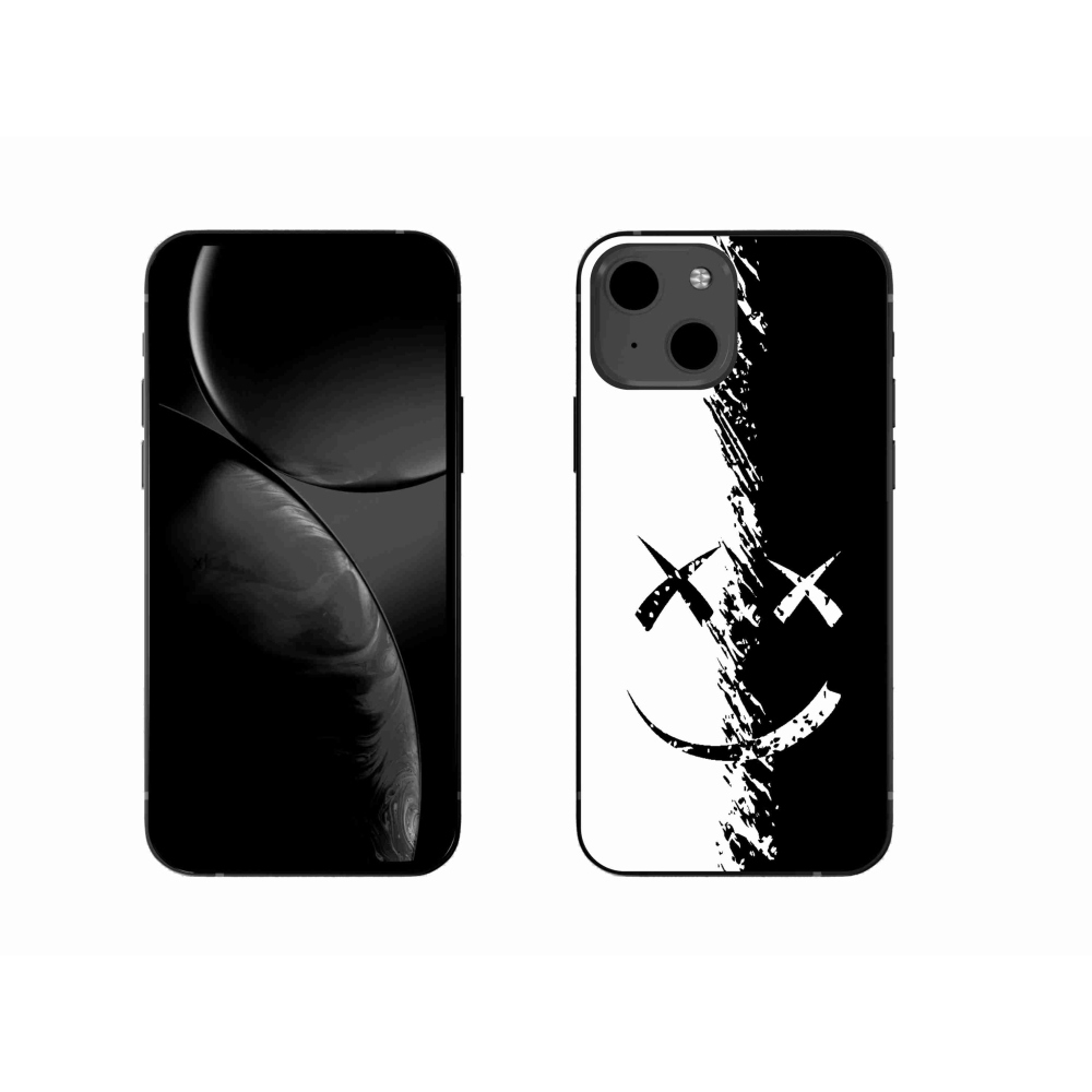 Zselés borítás mmCase iPhone 13 6.1 készülékhez - fekete-fehér mosolygó