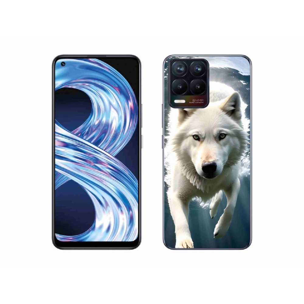 Gél borítás mmCase a Realme 8 Pro-hoz - fehér farkas