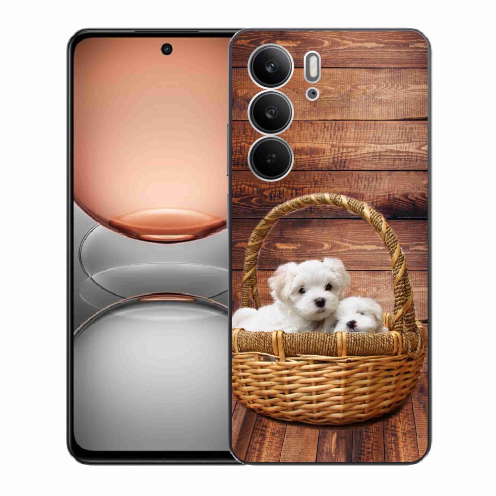 Zselés borítás mmCase a Realme C75 készülékhez - kölyökkutyák
