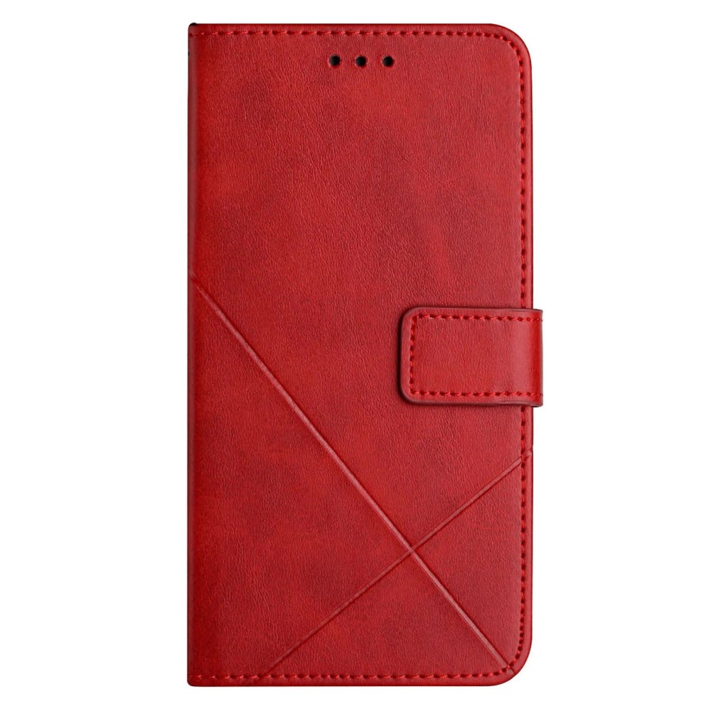 Vonalas könyv tok Xiaomi Redmi Note 14 5G-hez - piros