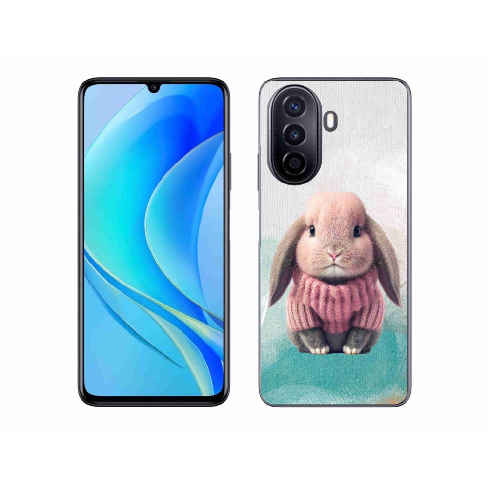 Gél borítás mmCase a Huawei Nova Y70-hez - nyúl pulóverben