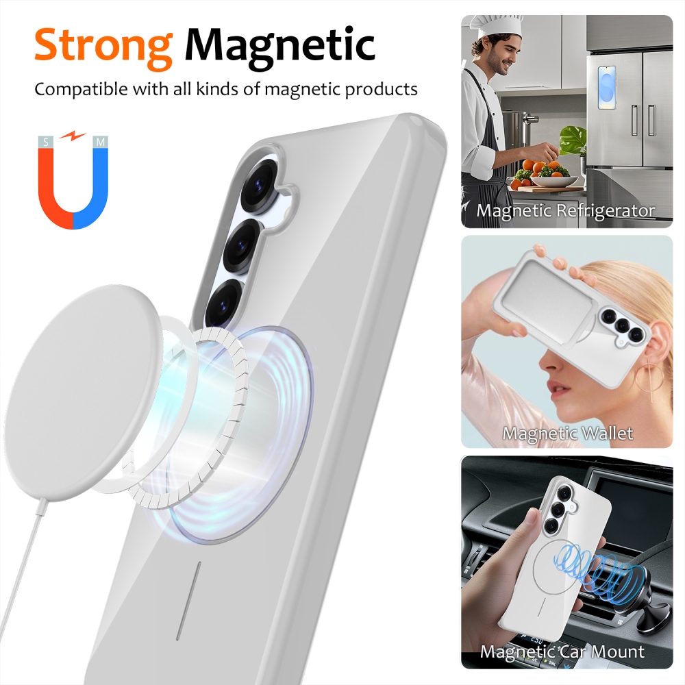 MagSafe zselés hordtáska Samsung Galaxy S25 FE készülékhez - fehér