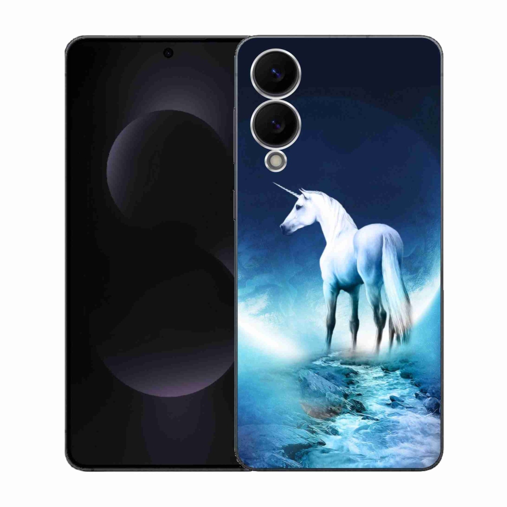Zselés borítás mmCase Samsung Galaxy S25 Edge készülékhez - fehér egyszarvú