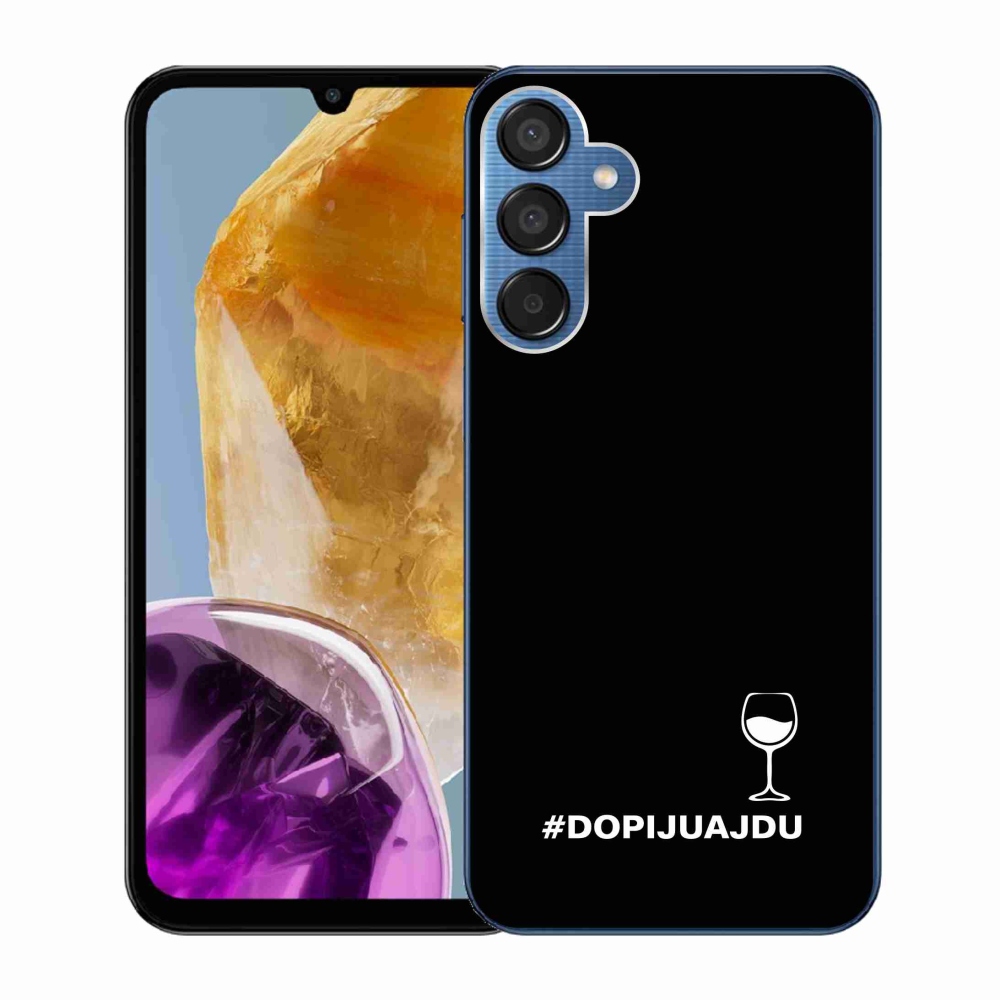 Gél borítás mmCase Samsung Galaxy M15 5G - bor motívum fekete háttérrel