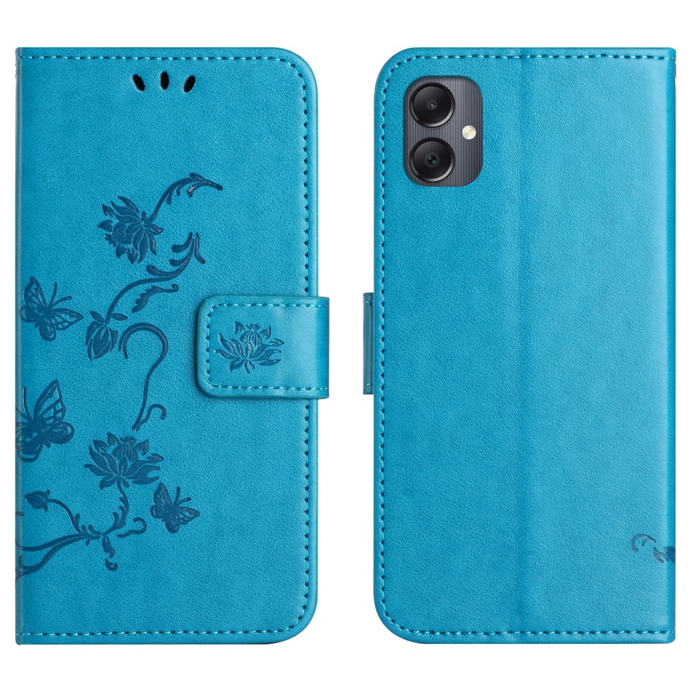 Virágos könyv tok Samsung Galaxy A07 4G - kék