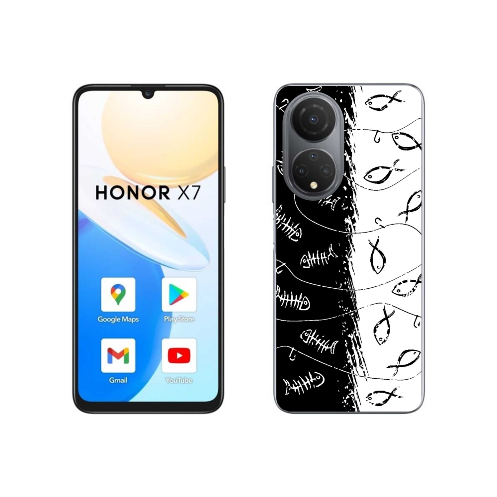 Zselés borítás mmCase a Honor X7-hez - csontvázak és halak