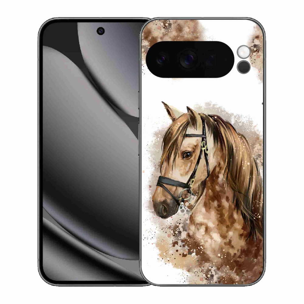 Zselés borítás mmCase a Google Pixel 10 Pro XL-hez - barna rajzfilm ló