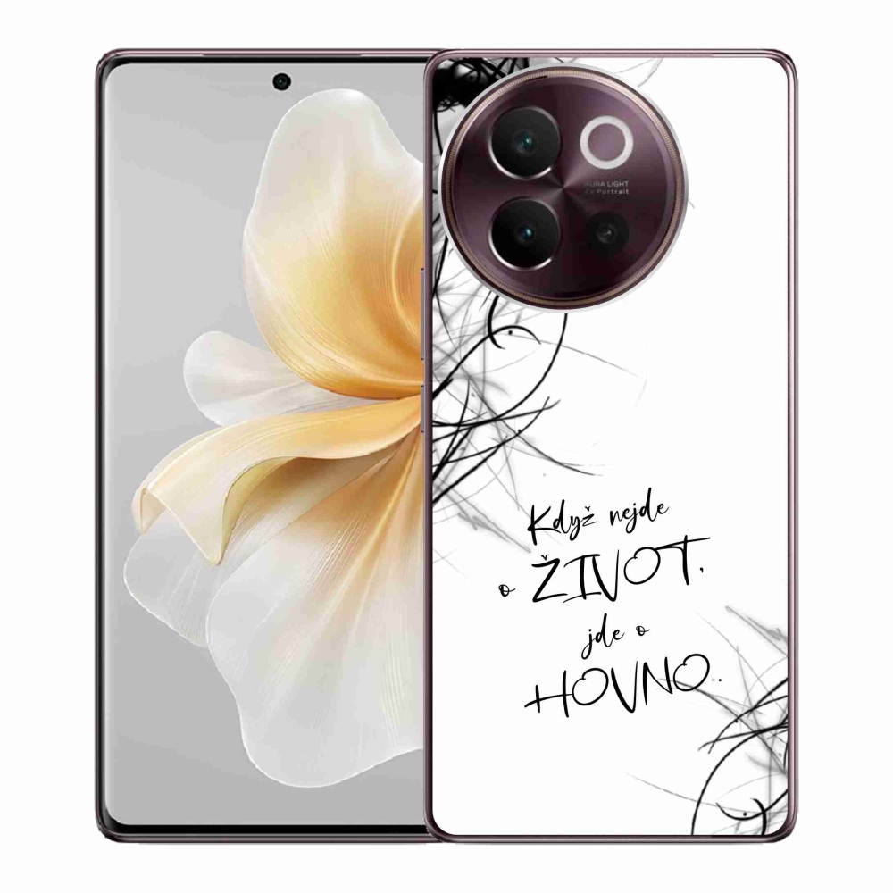 Gél borító mmCase a Vivo V40 Lite 5G készülékhez - vicces szöveg 16 fehér háttér