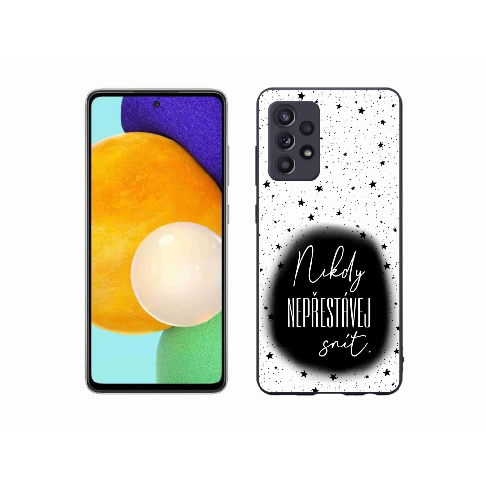 Zselés borítás mmCase Samsung Galaxy A52s 5G - idézet 1 fekete-fehér háttérrel