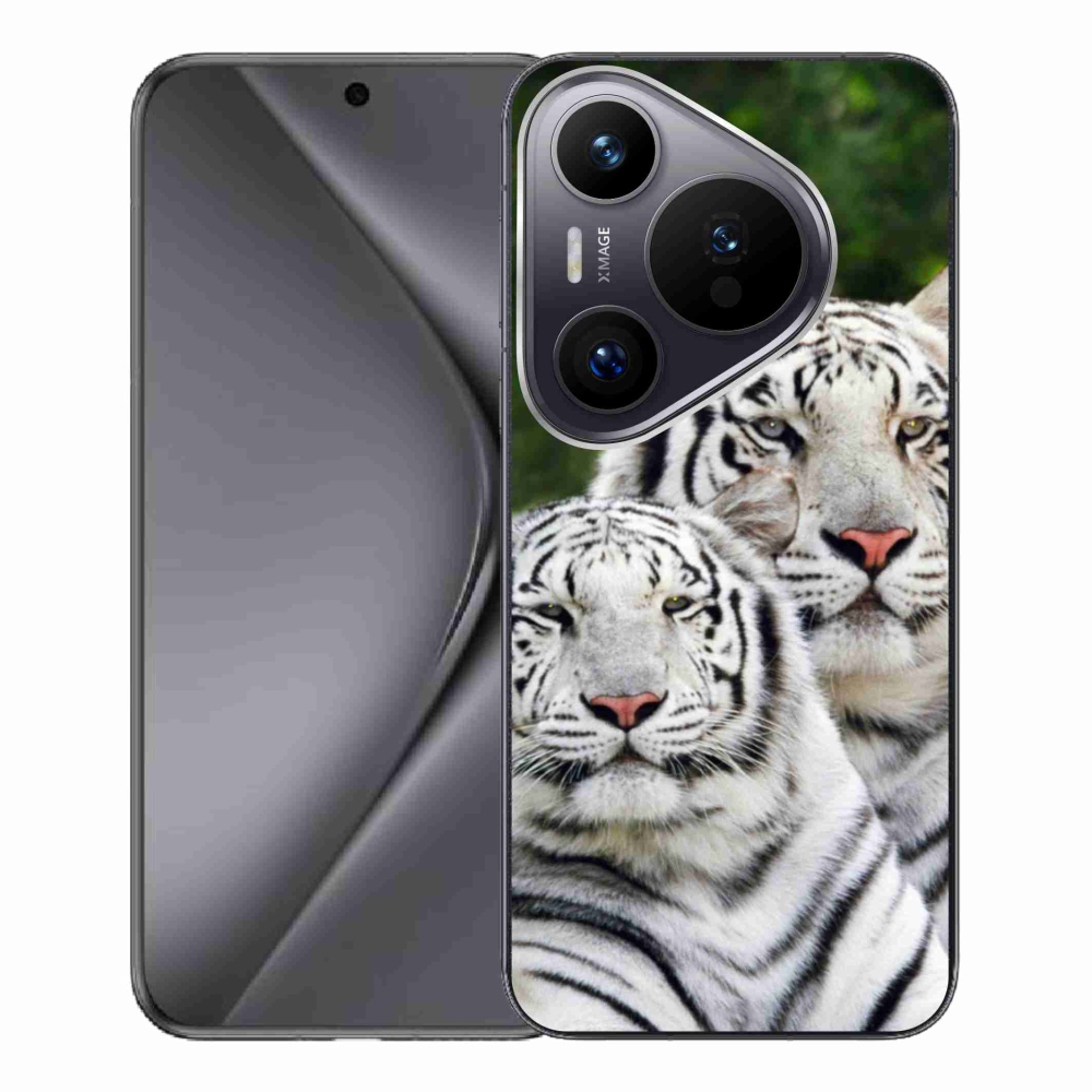 Gél tok mmCase a Huawei Pura 70 Pro számára - fehér tigrisek