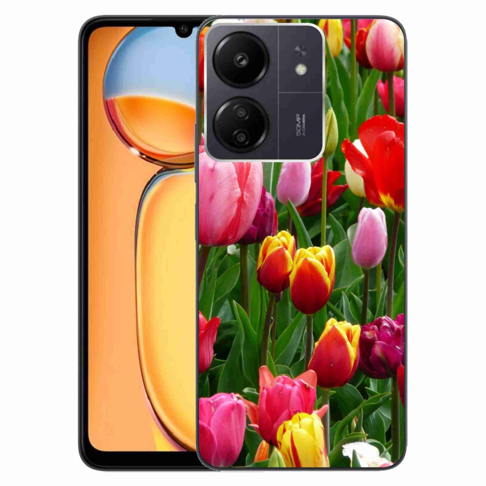Gél borítás mmCase a Xiaomi Poco C65/Redmi 13C számára - tulipánok
