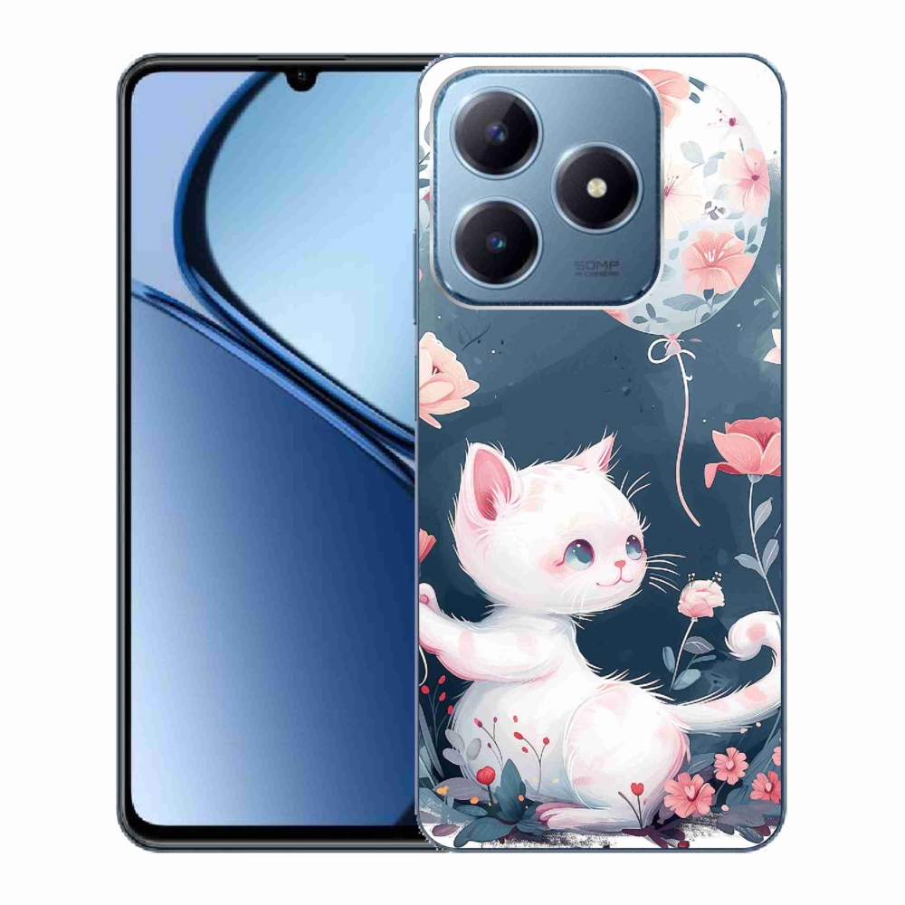 Gél borító mmCase a Realme C63 készülékhez - cica lufival