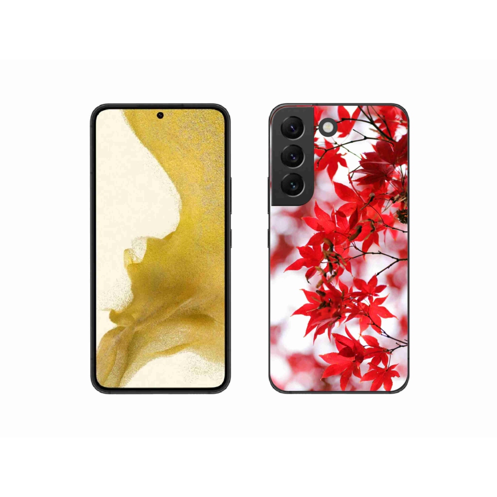 Zselés borítás mmCase Samsung Galaxy S22 5G - piros levelek