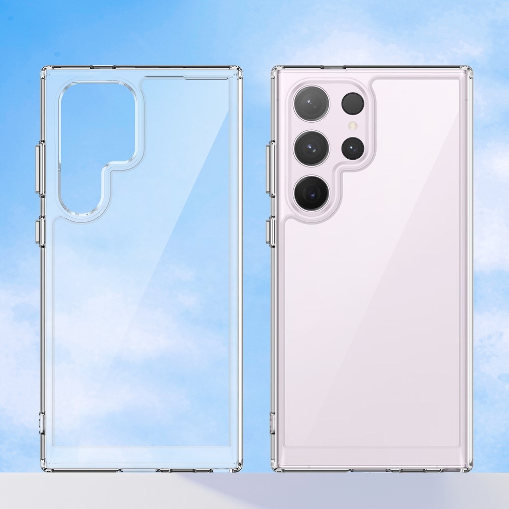 Gél tok kemény hátlappal Samsung Galaxy S24 Ultra készülékhez - átlátszó