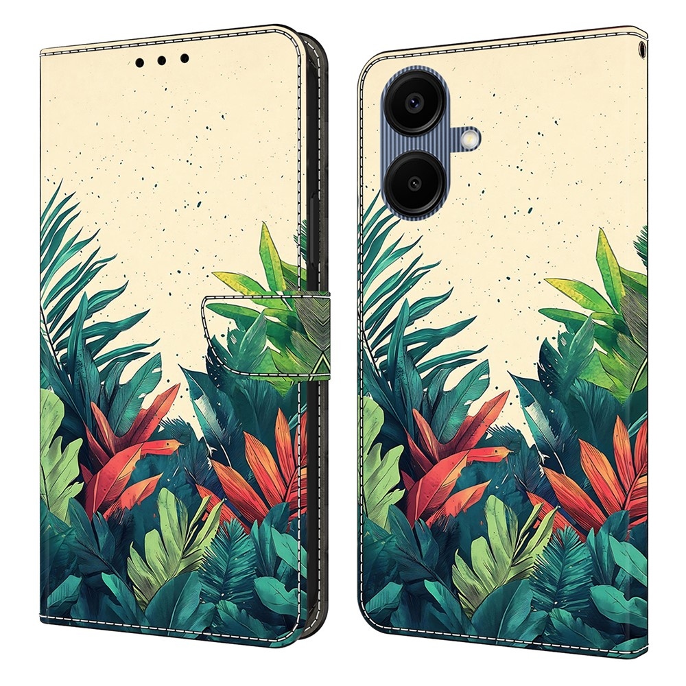 Sima könyves tok Samsung Galaxy A07 4G - levelek