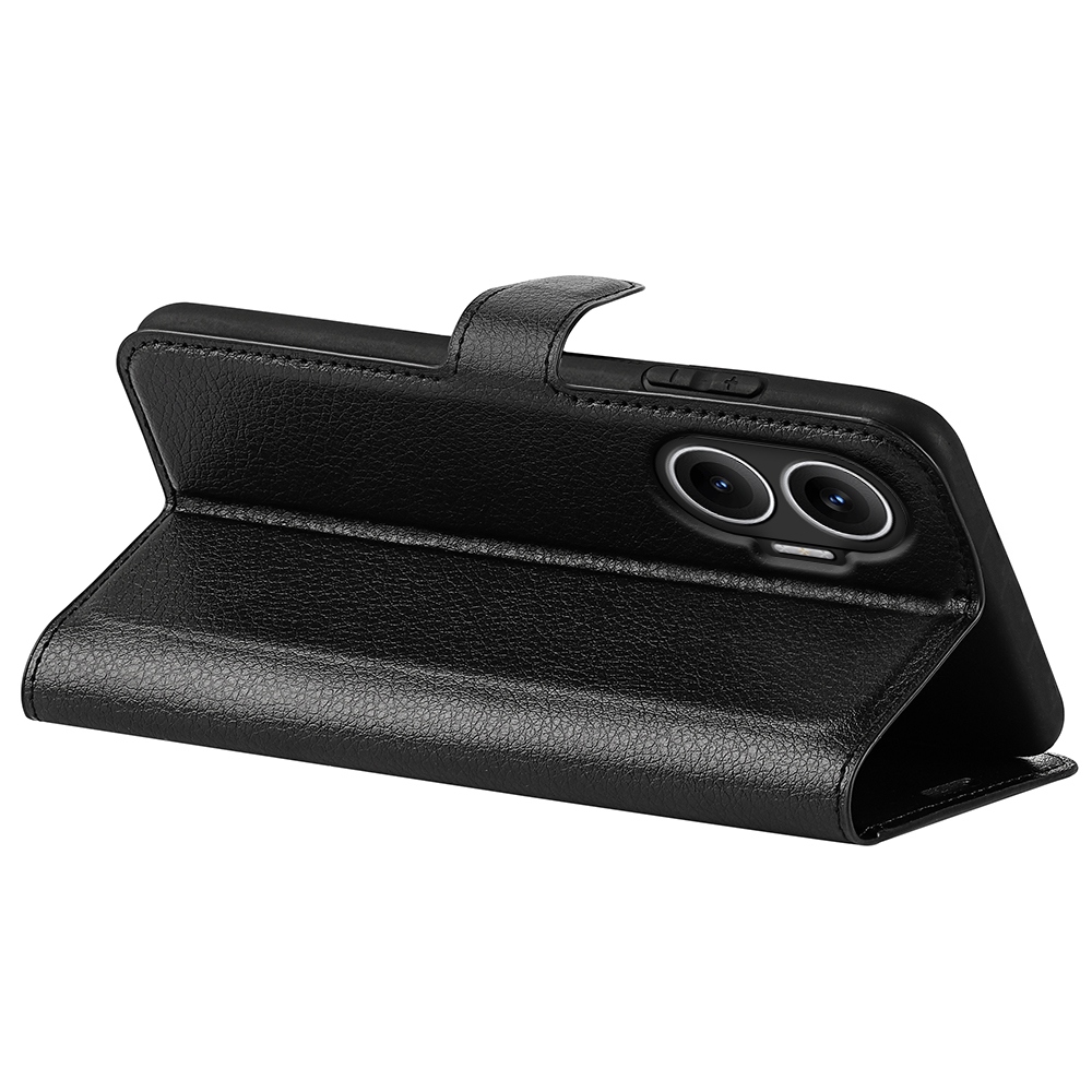 Litchi könyv tok a Xiaomi Poco F7 5G-hez - fekete