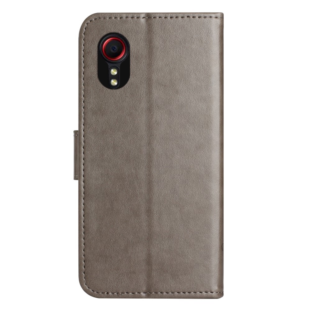 Virágos könyv tok Samsung Galaxy Xcover 7 készülékhez - szürke