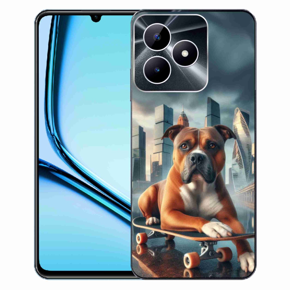 Gél borítás mmCase a Realme Note 50 készülékhez - kutya gördeszkán