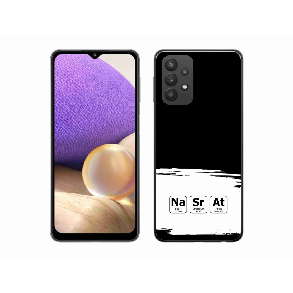 Gél borító mmCase Samsung Galaxy A32 5G - kémiai elemek fehér és fekete háttérrel