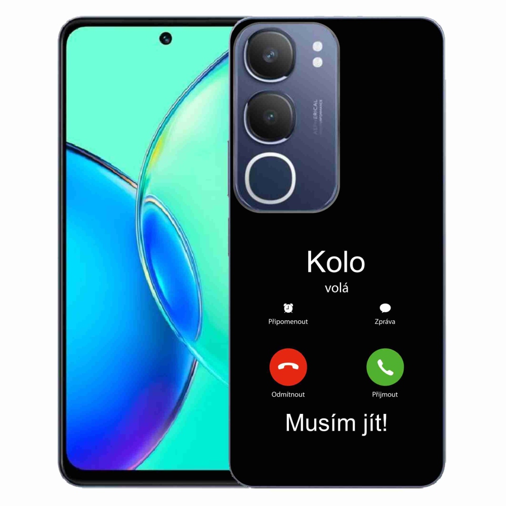 Gél borítás mmCase a Vivo Y19s készülékre - kerek hívások fekete háttérrel