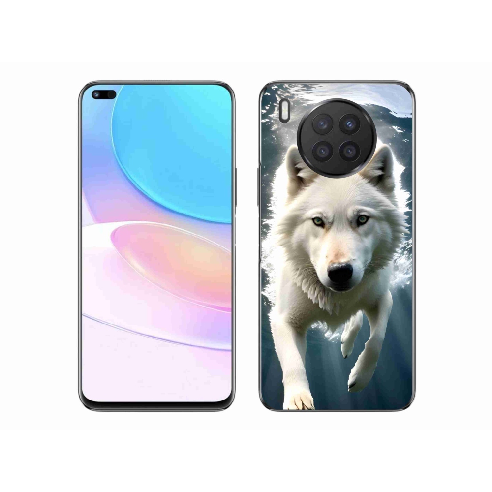 Gél borítás mmCase a Huawei Nova 8i készülékhez - fehér farkas