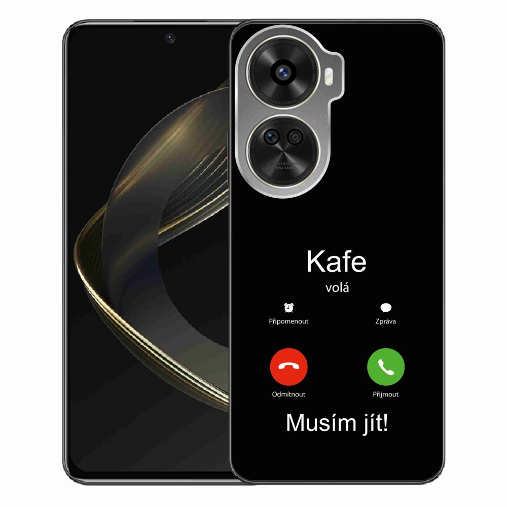Gél borítás mmCase a Huawei Nova 12 SE-n - kávé hívó fekete háttérrel